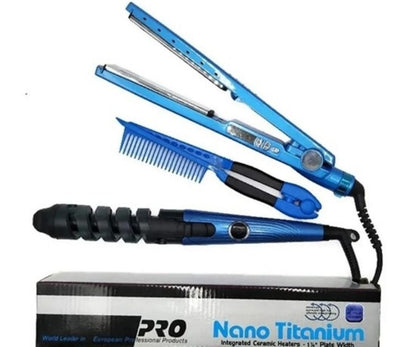 Combo Plancha Y Rizador Nano Titanium